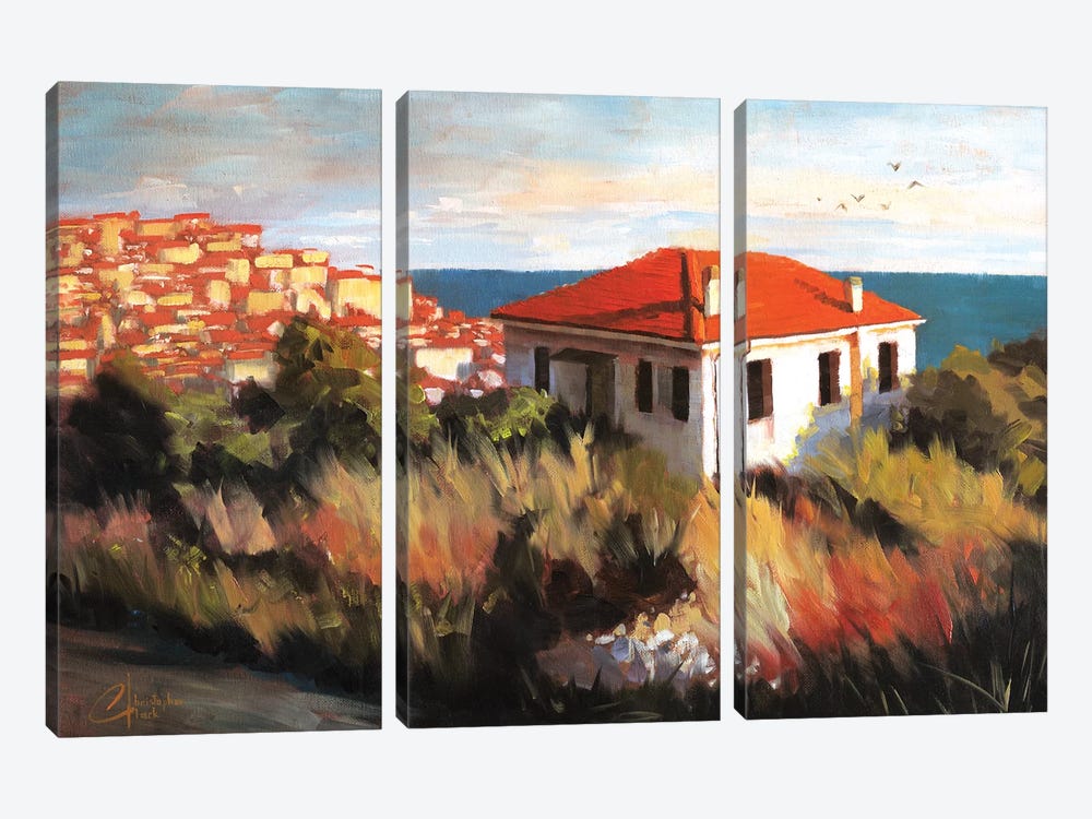 Imperia, Italy – Cottage By The Sea by Christopher Clark 3-piece Canvas Print