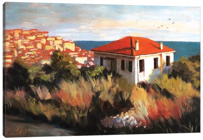 Imperia, Italy – Cottage By The Sea Canvas Art Print - Christopher Clark