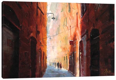 Italian Street On A Cool Afternoon Canvas Art Print - Christopher Clark