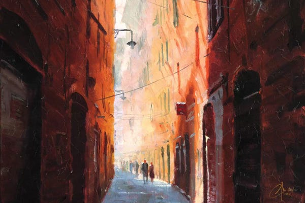 Christopher Clark: Italian Street On A Cool Afternoon by Christopher Clark