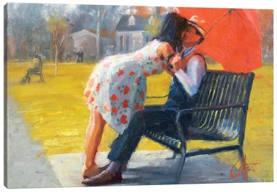 Kiss In Late Autumn Canvas Art Print - Christopher Clark