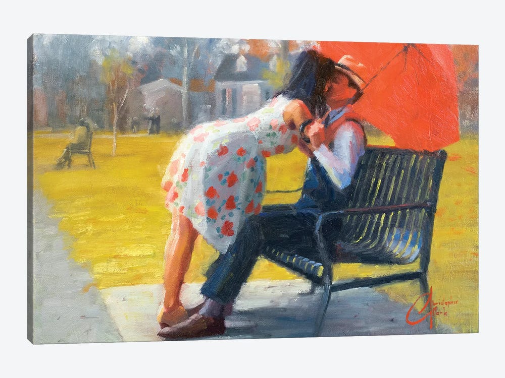 Kiss In Late Autumn by Christopher Clark 1-piece Canvas Art
