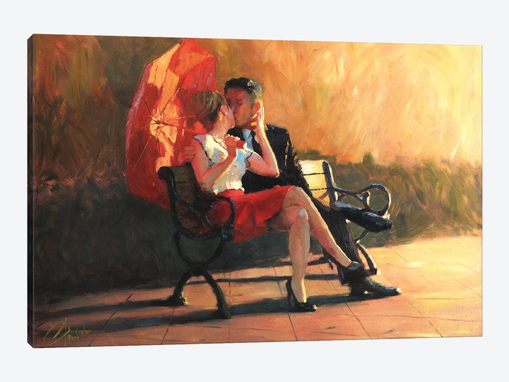 Kiss In The Park II by Christopher Clark 1-piece Canvas Art
