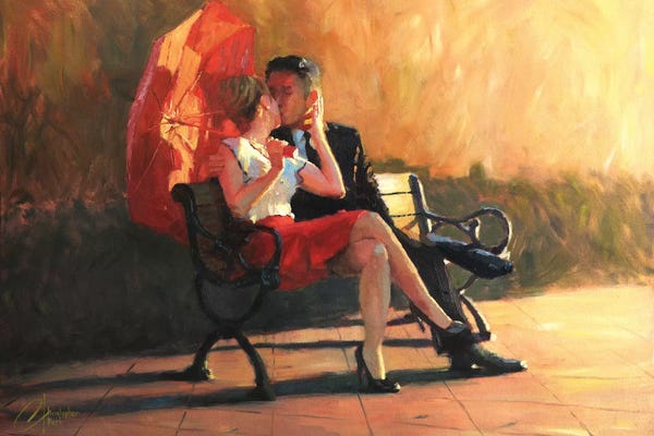 Umbrellas: Kiss In The Park II by Christopher Clark