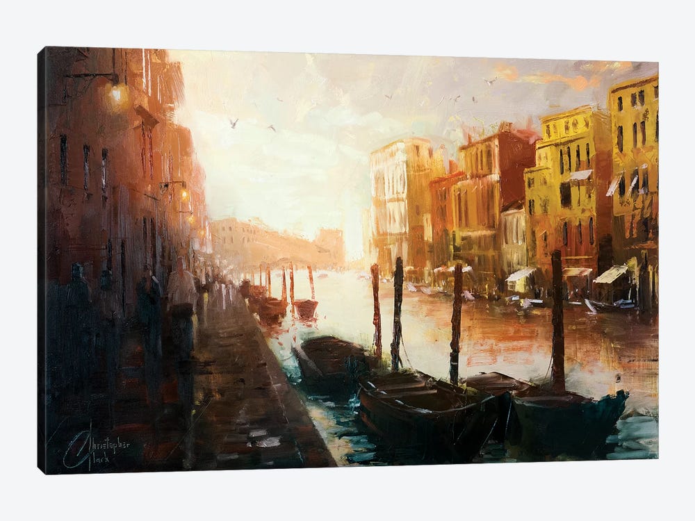 Life In Venice, Italy by Christopher Clark 1-piece Canvas Artwork