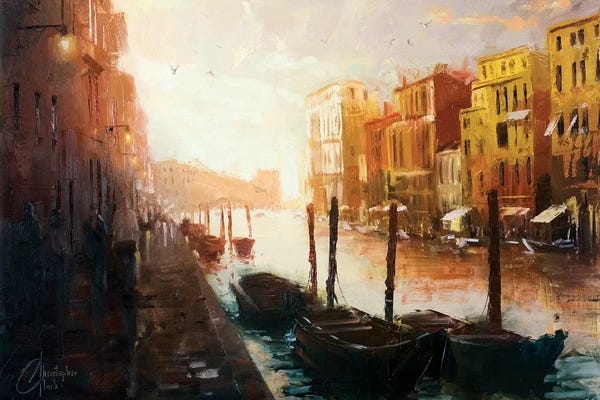 Detailed Oil Painters: Life In Venice, Italy by Christopher Clark