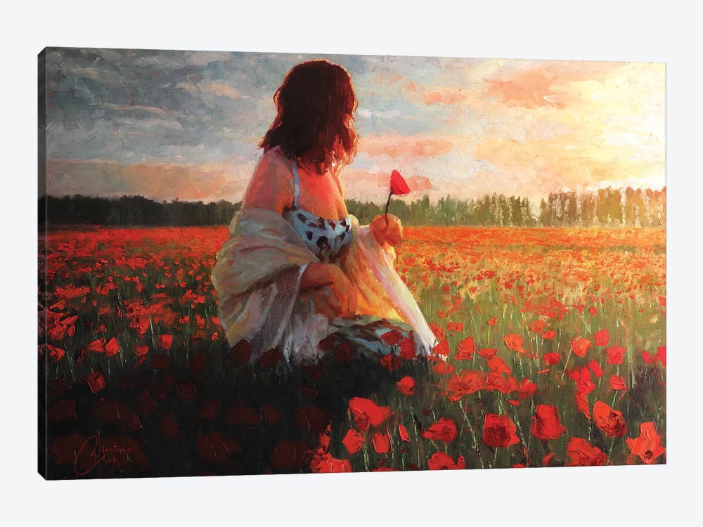 Love In A Field Of Poppies by Christopher Clark 1-piece Art Print