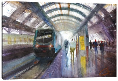 Milan, Italy - Central Train Station, Milano Centrale Canvas Art Print - Milan Art