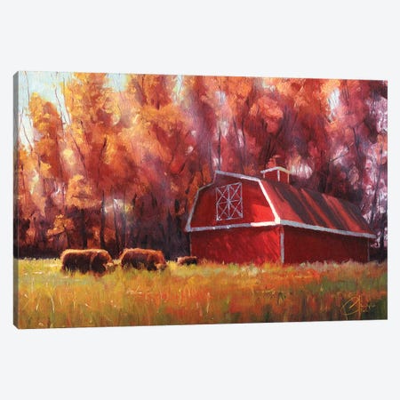 Big Red Barn In Arvada, Colorado Canvas Print #CCK4} by Christopher Clark Canvas Art
