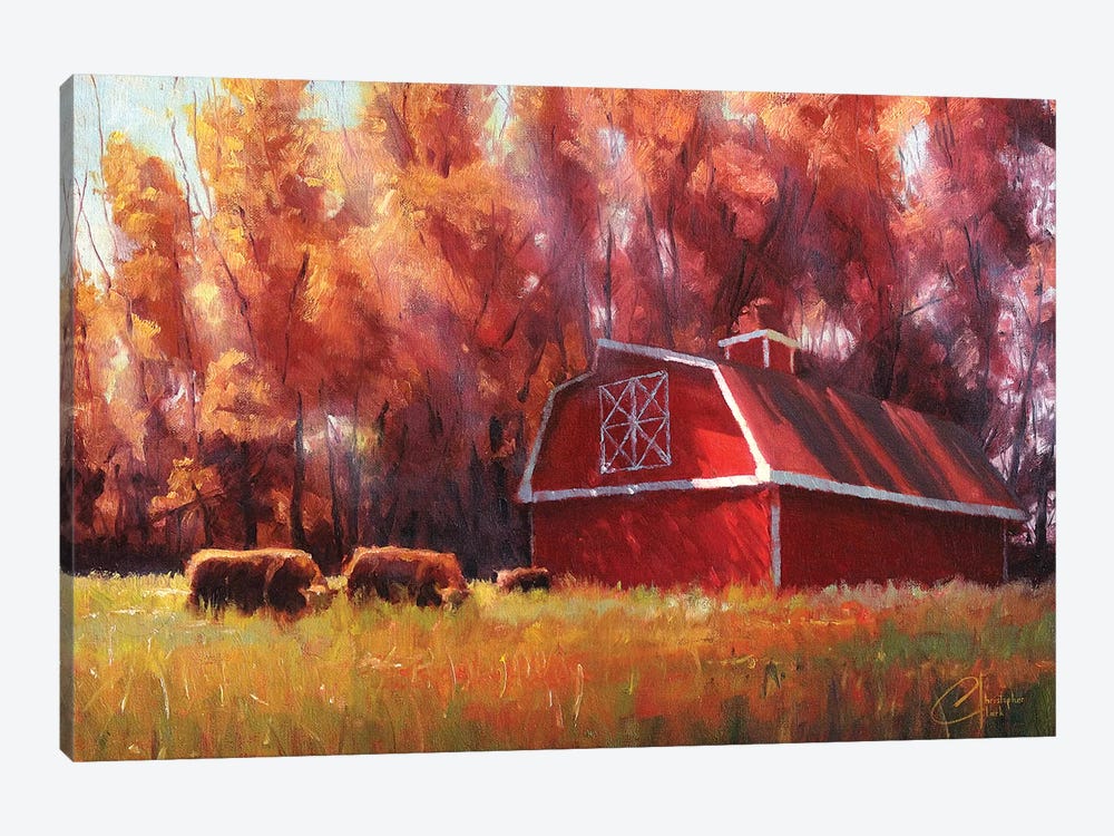 Big Red Barn In Arvada, Colorado by Christopher Clark 1-piece Canvas Artwork