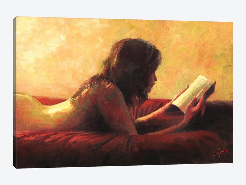 Reading In Bed by Christopher Clark 1-piece Art Print