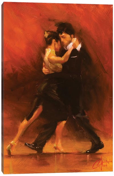 Red Tango II Canvas Art Print - Dancer Art
