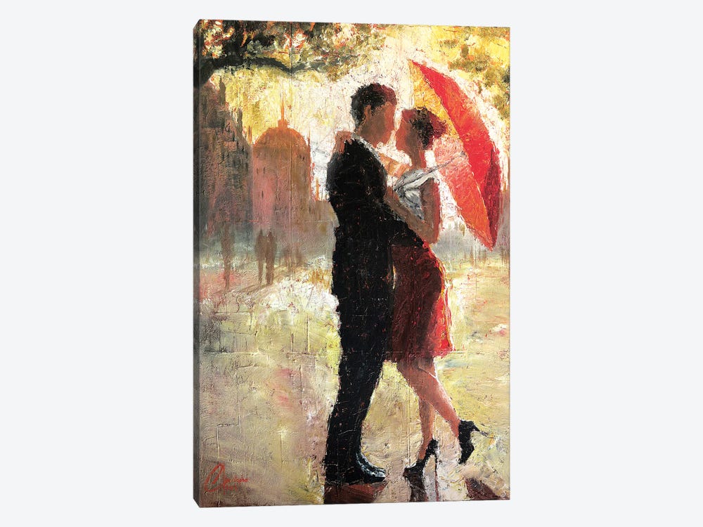 Red Umbrella Romance I by Christopher Clark 1-piece Canvas Art
