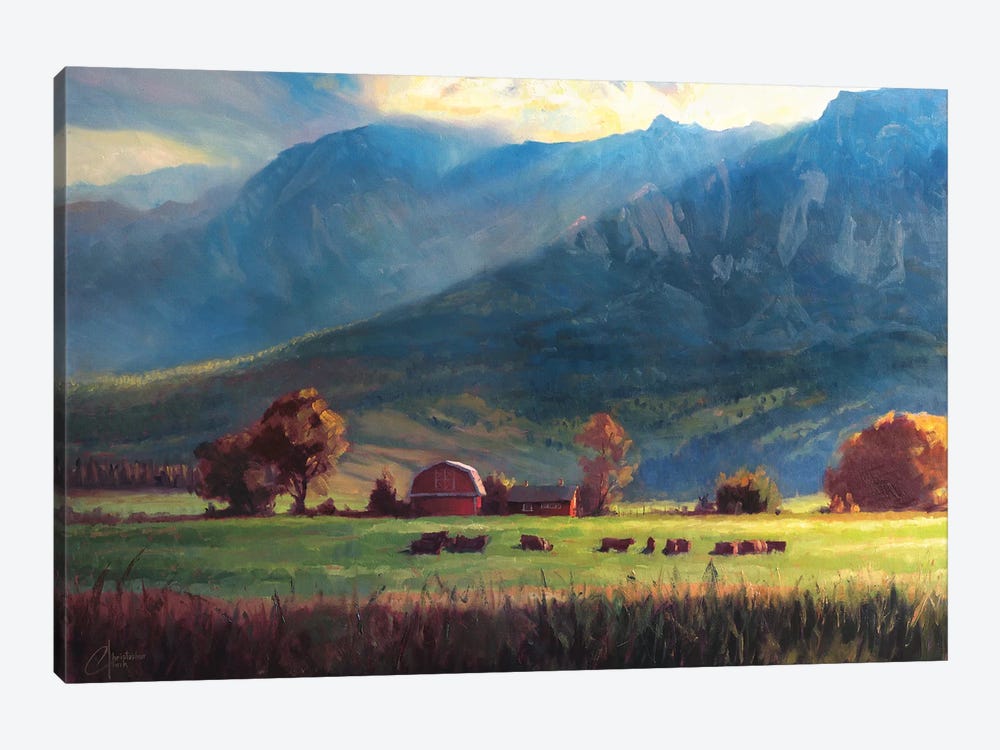 Rocky Mountain Farm by Christopher Clark 1-piece Canvas Wall Art