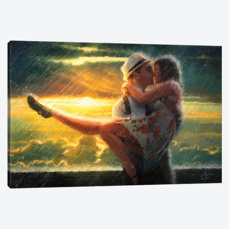 Romance In The Rain Canvas Print #CCK60} by Christopher Clark Canvas Art