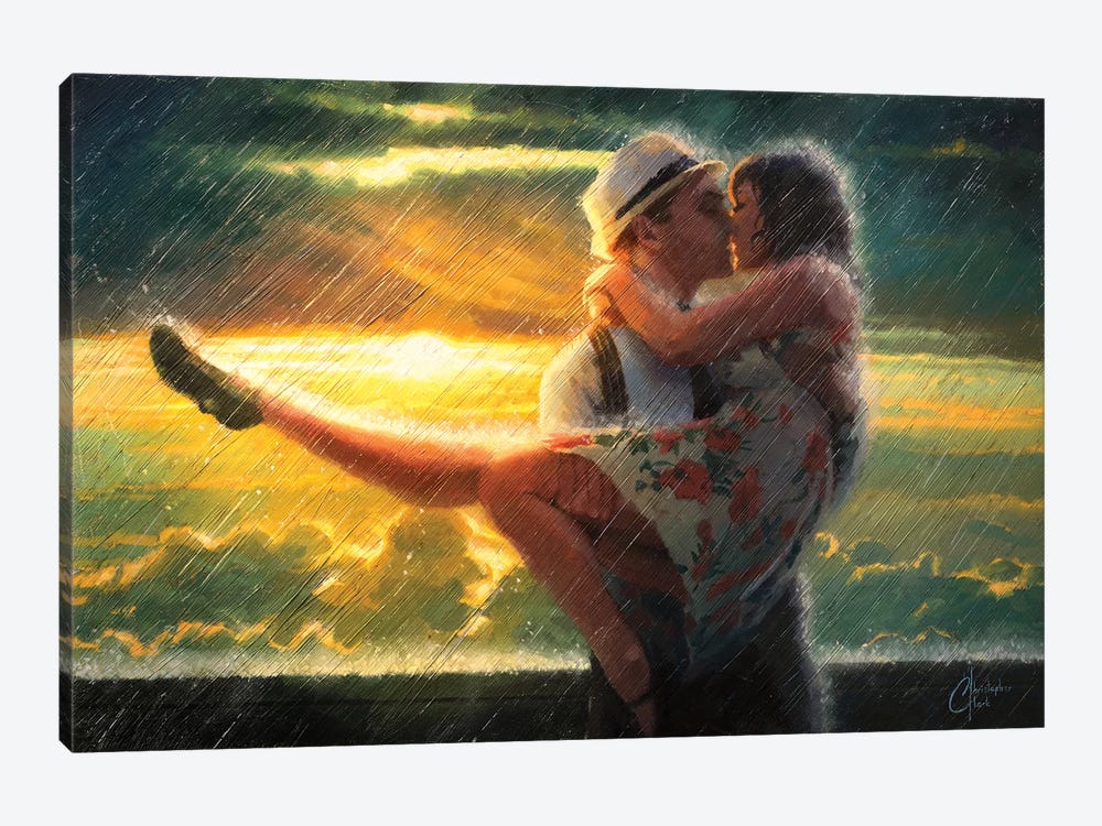 Romance In The Rain by Christopher Clark 1-piece Canvas Art