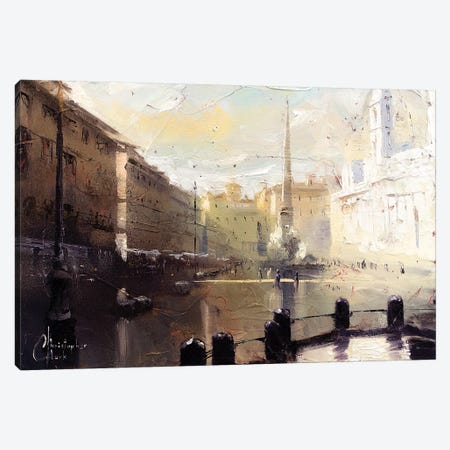 Rome - Piazza Navona At Dawn Study Canvas Print #CCK61} by Christopher Clark Canvas Art
