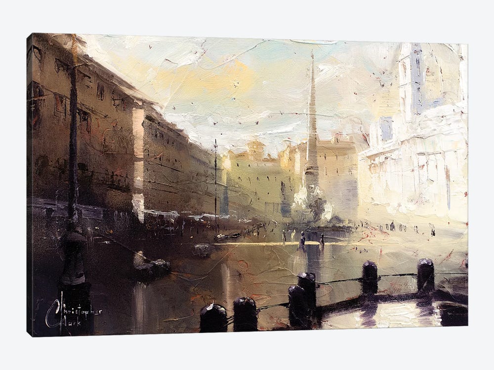 Rome - Piazza Navona At Dawn Study by Christopher Clark 1-piece Canvas Print