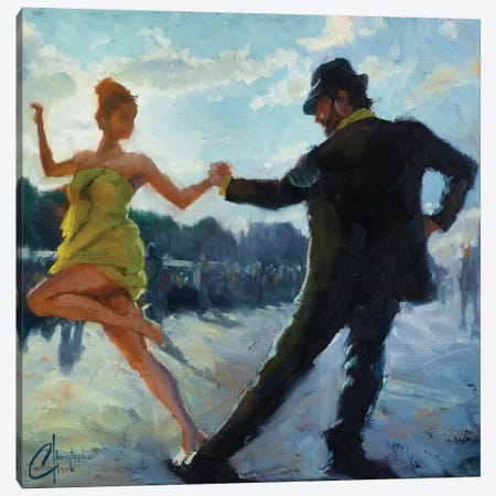 Tango In The Piazza Canvas Print #CCK65} by Christopher Clark Art Print