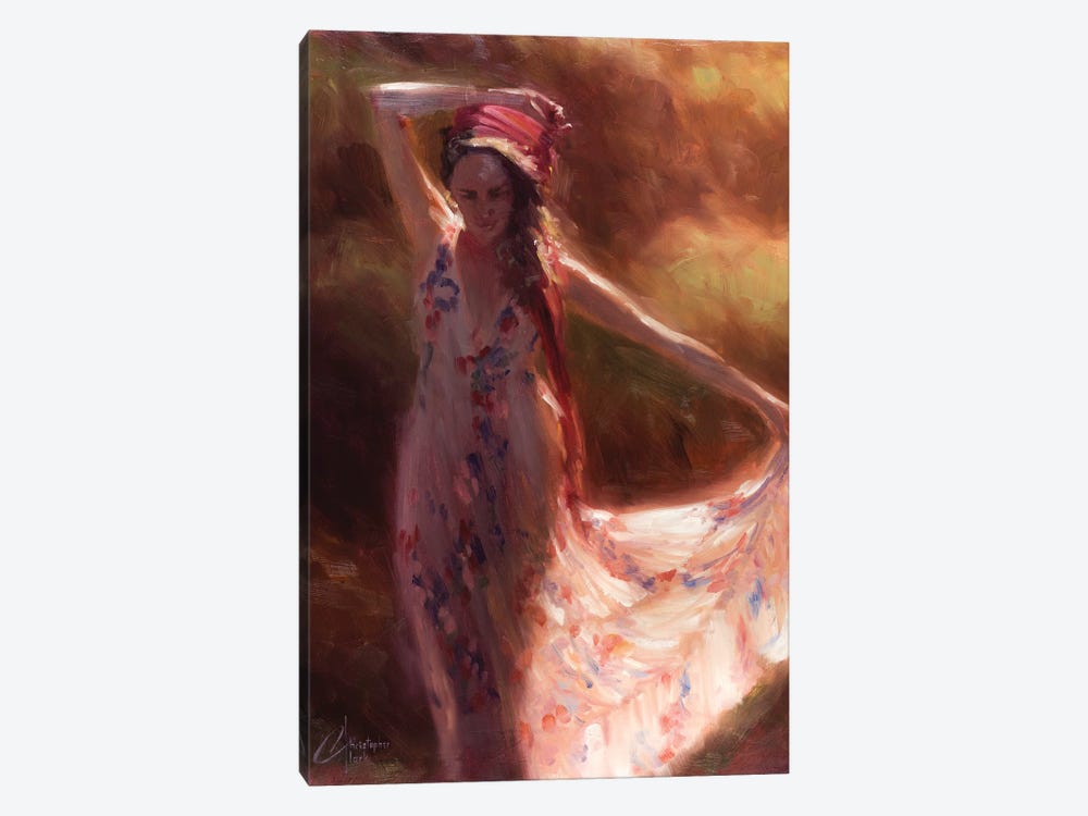The Red Scarf by Christopher Clark 1-piece Canvas Artwork