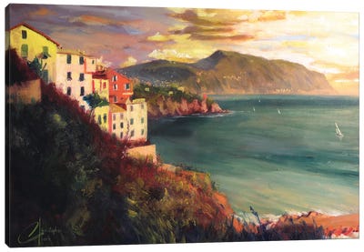 The West Coast Of Italy Canvas Art Print - Illuminated Oil Paintings