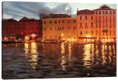 Venice Nights II Canvas Art Print - Illuminated Oil Paintings