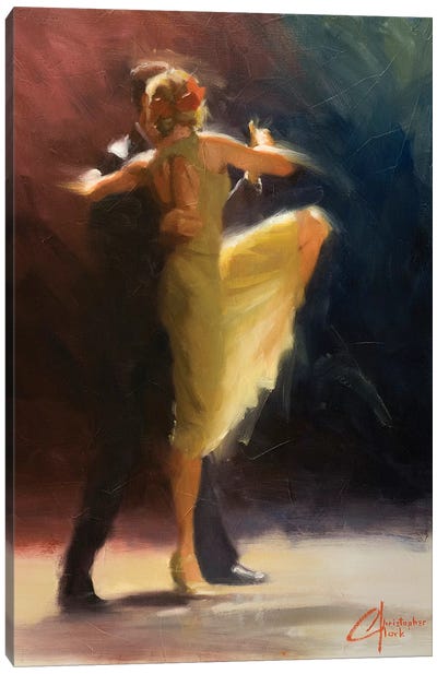 Blue Tango Canvas Art Print - Dancer Art