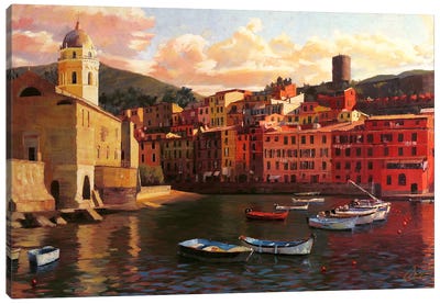 Vernazza Harbor II Canvas Art Print