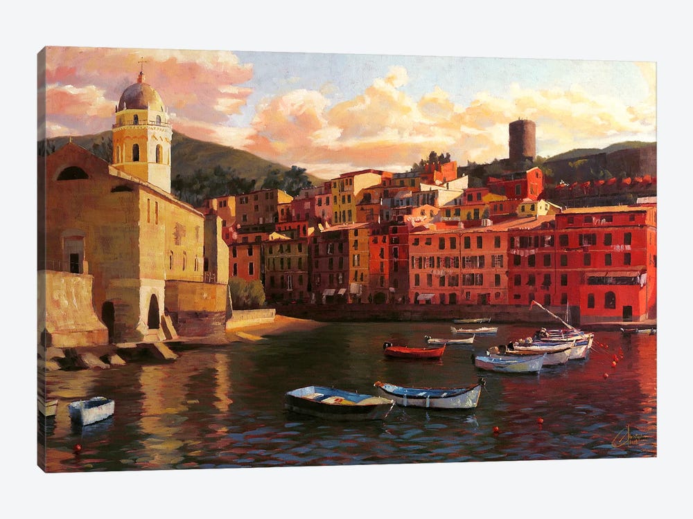 Vernazza Harbor II by Christopher Clark 1-piece Canvas Print