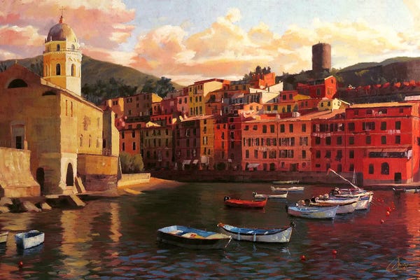 Christopher Clark: Vernazza Harbor II by Christopher Clark