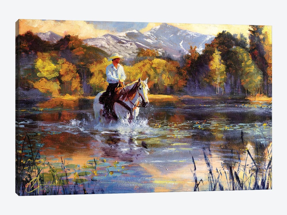Wading Upsream by Christopher Clark 1-piece Canvas Art Print