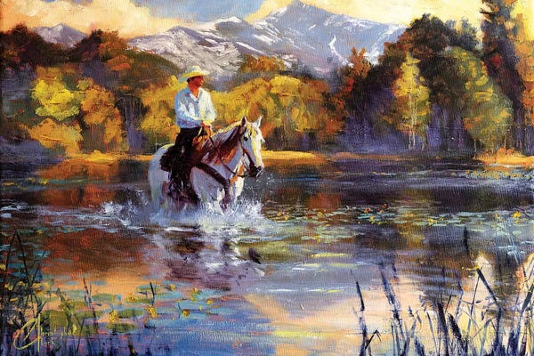 Western Décor: Wading Upsream by Christopher Clark