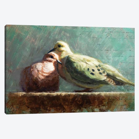 Doves In Love Canvas Print #CCK95} by Christopher Clark Canvas Art