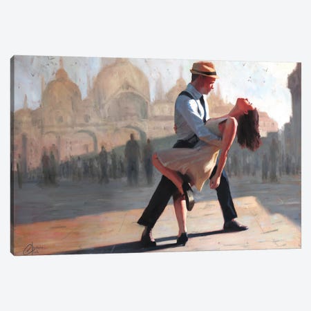 Dancing In The Piazza Canvas Print #CCK9} by Christopher Clark Canvas Art Print