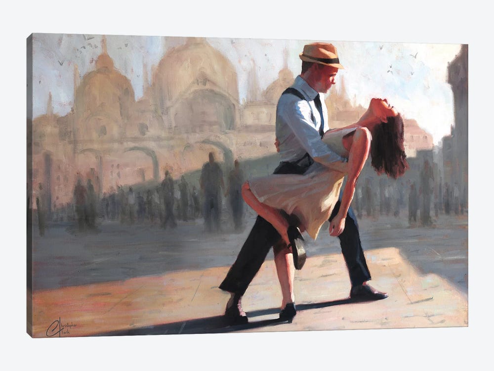 Dancing In The Piazza by Christopher Clark 1-piece Canvas Art Print