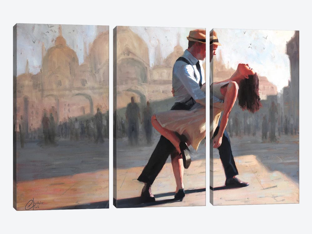 Dancing In The Piazza by Christopher Clark 3-piece Art Print