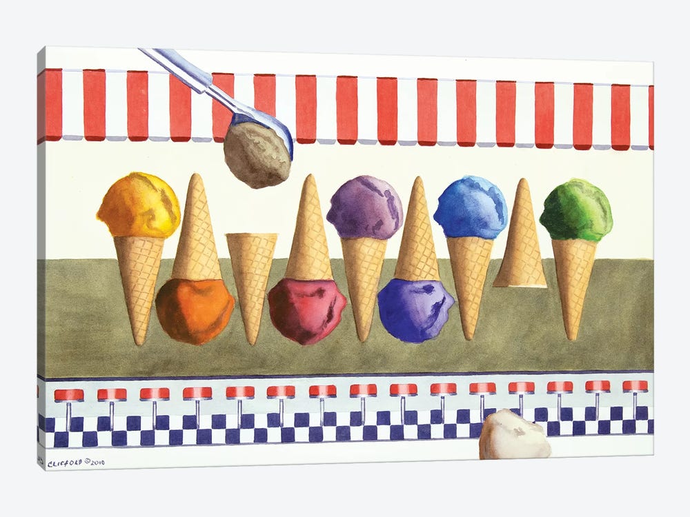 Ice Cream Shoppe by Cory Clifford 1-piece Canvas Art Print