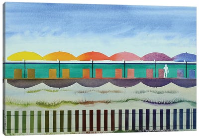 Watercolor Beach Canvas Art Print - Cory Clifford