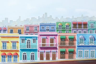 Caribbean Neighborhood by Cory Clifford canvas print
