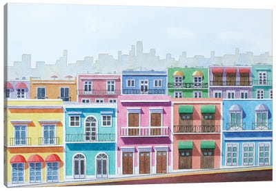 Caribbean Neighborhood Canvas Art Print - Cory Clifford