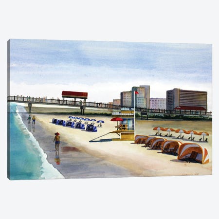 Beach Walk Pier Canvas Print #CCL38} by Cory Clifford Canvas Wall Art