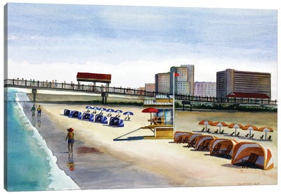 Beach Walk Pier Canvas Art Print - Cory Clifford