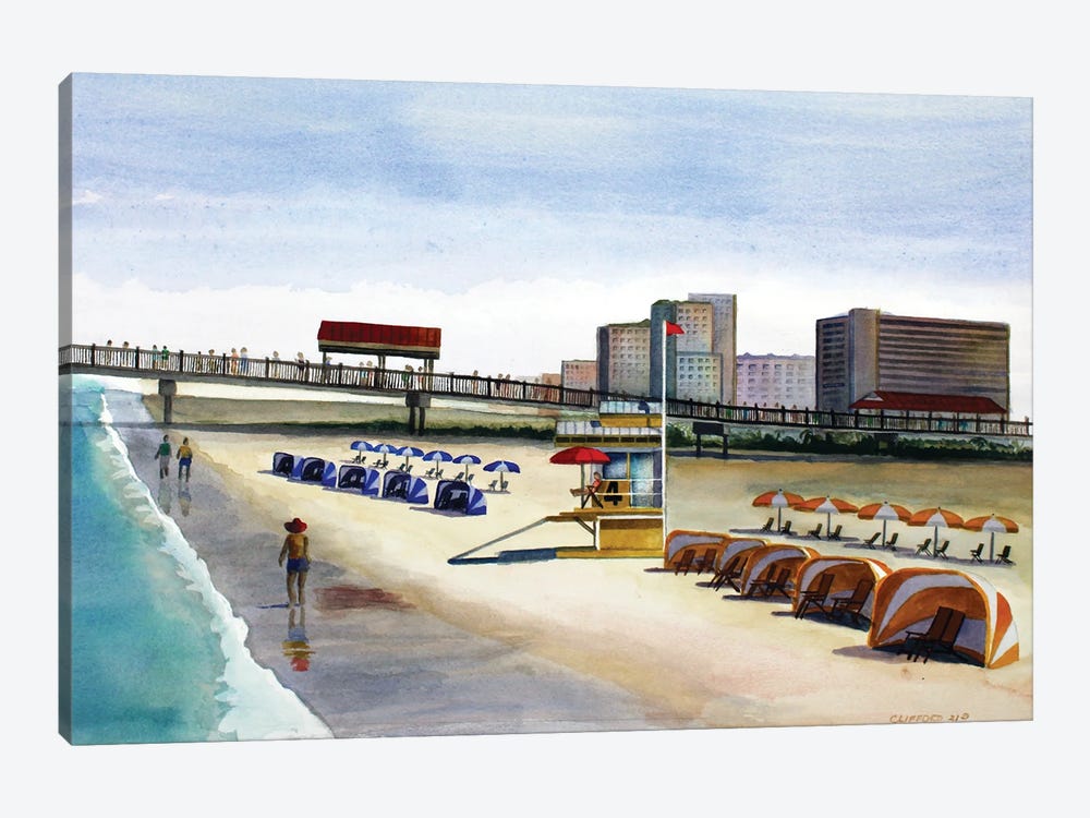 Beach Walk Pier by Cory Clifford 1-piece Canvas Art