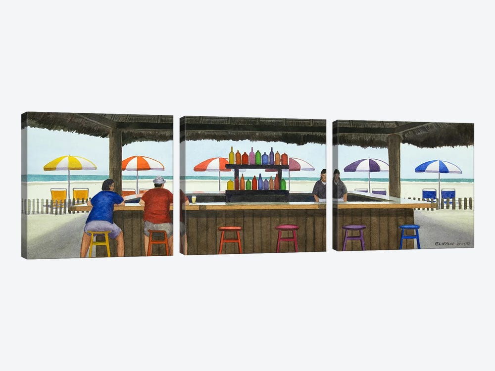 Beach Breakfast by Cory Clifford 3-piece Canvas Print