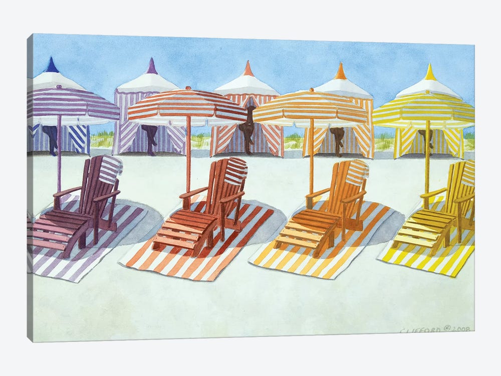 Cabana Beach by Cory Clifford 1-piece Canvas Print