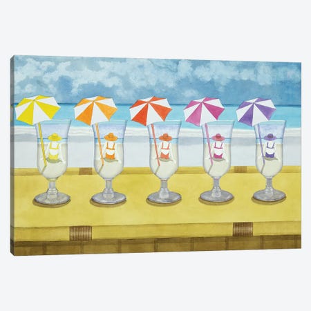 Drinks On The Beach Canvas Print #CCL9} by Cory Clifford Canvas Artwork