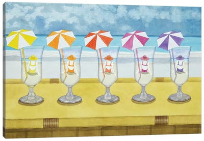 Drinks On The Beach Canvas Art Print - Cory Clifford