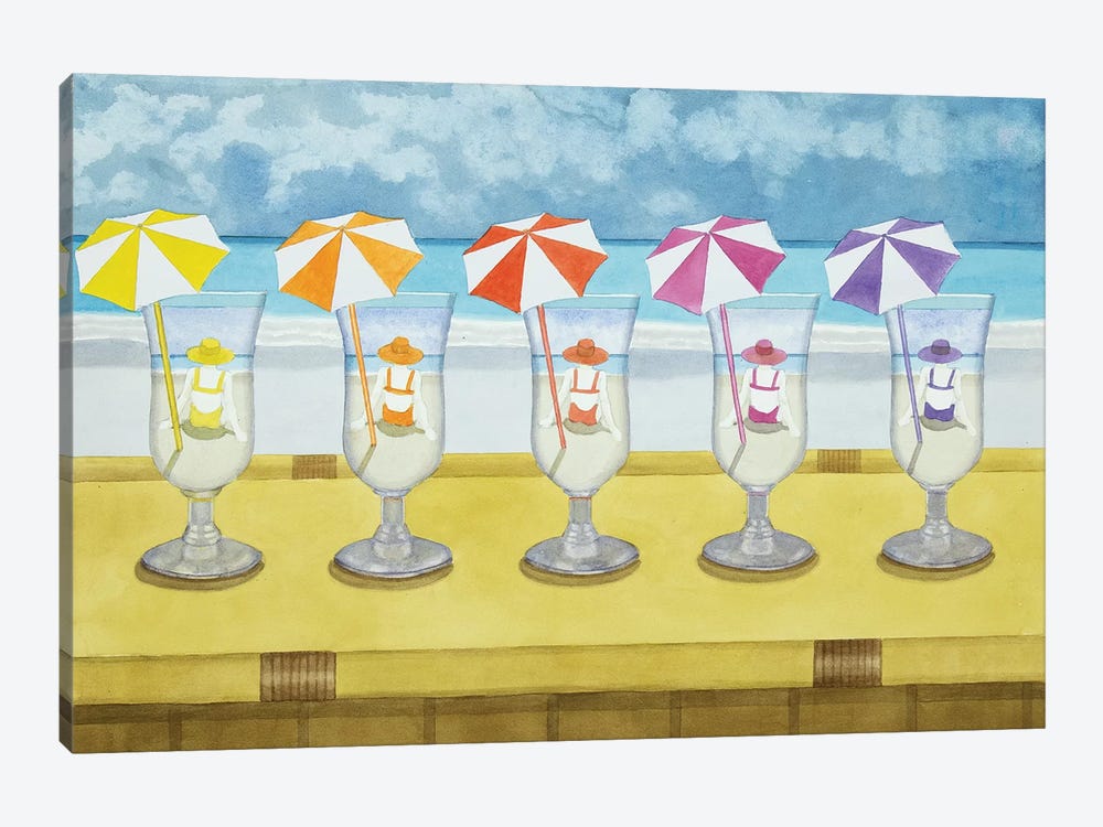 Drinks On The Beach by Cory Clifford 1-piece Canvas Wall Art