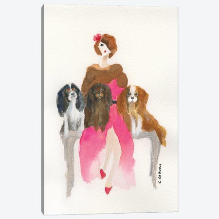 Cavalier Lady In Pink Canvas Print #CCM10} by Connie Collum Art Print
