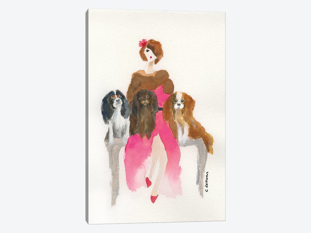 Cavalier Lady In Pink by Connie Collum 1-piece Art Print